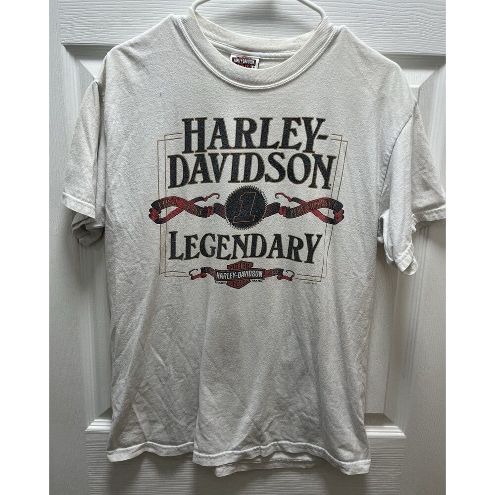 Harley Davidson T Shirt Medium White Legendary Charleston SC